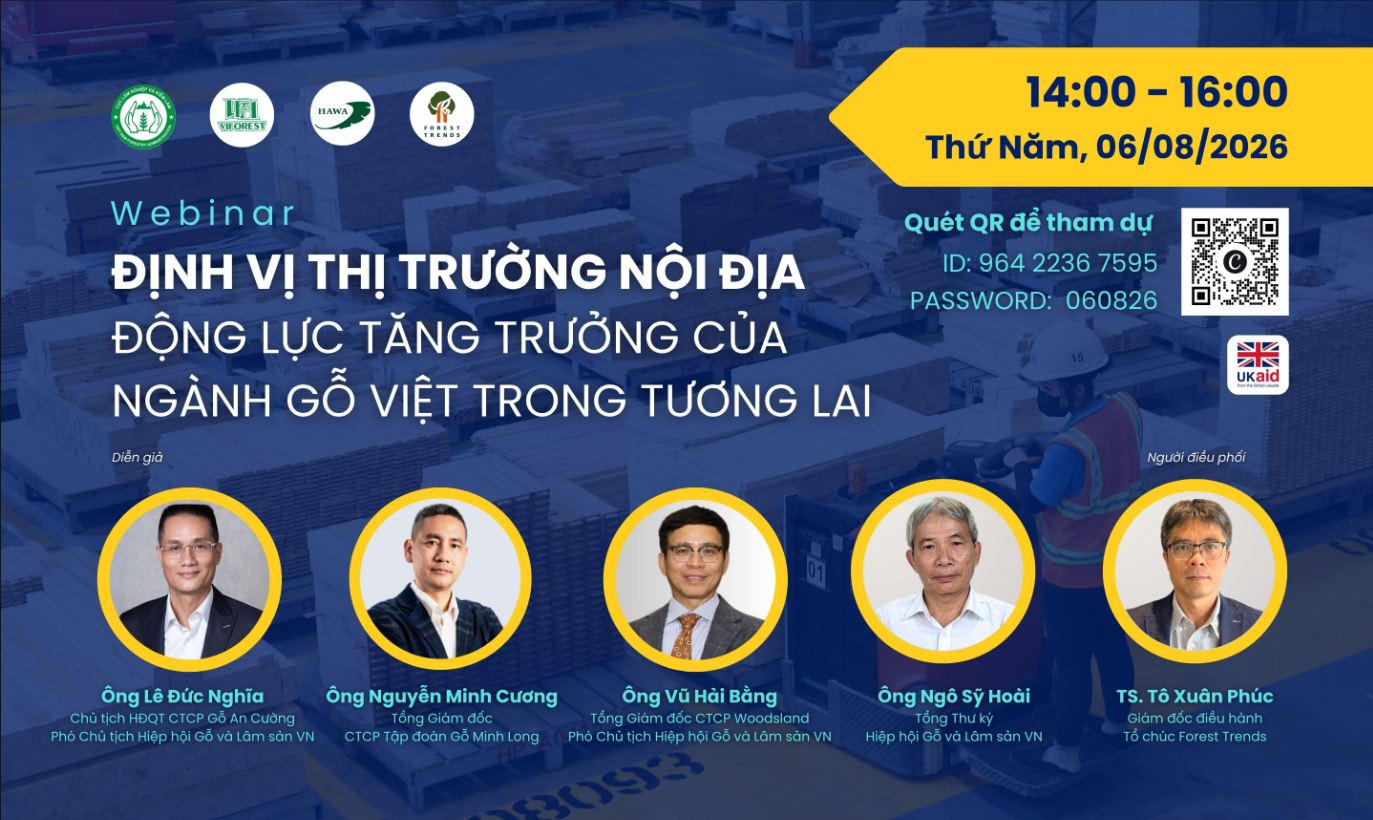 Webinar: Định vị thị trường nội địa: Động lực tăng trưởng của ngành gỗ Việt trong tương lai