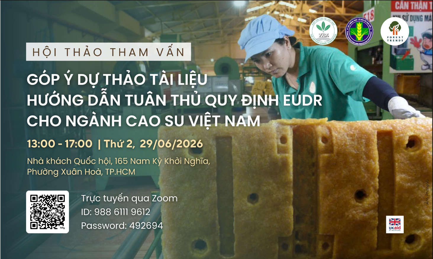 Hội thảo tham vấn góp ý dự thảo tài liệu Hướng dẫn tuân thủ quy định EUDR cho ngành cao su Việt Nam